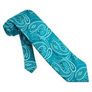 Teal Silk Papaya Paisley Tie